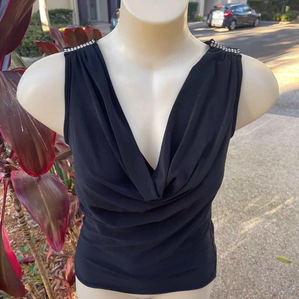 90s Vintage Cowl Neck Top - Picture 2 of 6